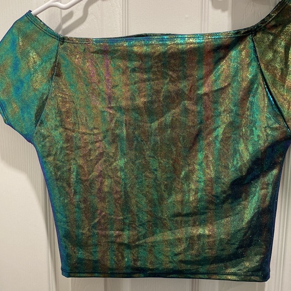 I. Valentine Rave iridescent crop top l/xl - Picture 4 of 5